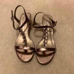 Rose gold rhinestone heels